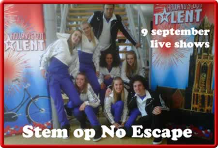 Stem op No Escape - Holland's Got talent - 9 September 2011